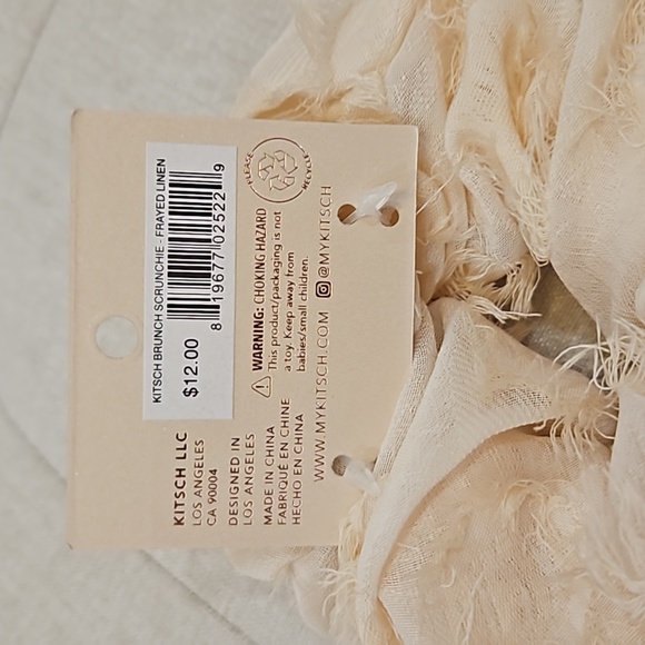 Kitsch Brunch Scrunchie with Frayed Linen Cream - New With Tags!! - Picture 5 of 6